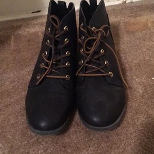 Black leather boots